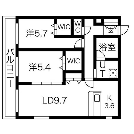 手稲駅 徒歩10分 2階の物件間取画像